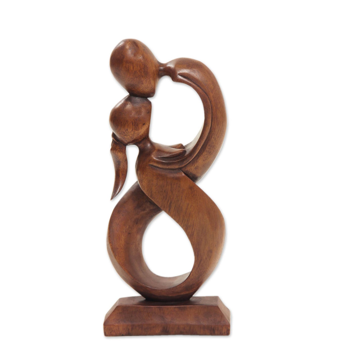 Kiss Me Romantic Suar Wood Sculpture