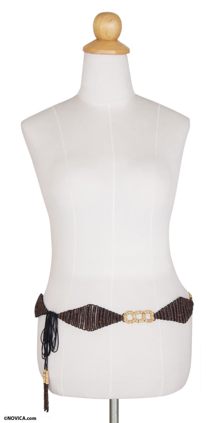 Natural Harmony Brown Coconut Shell Belt