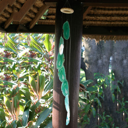 Forest Mysteries Agate & Brass Wind Chimes