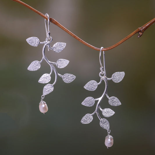 White Forest Dangle Earrings