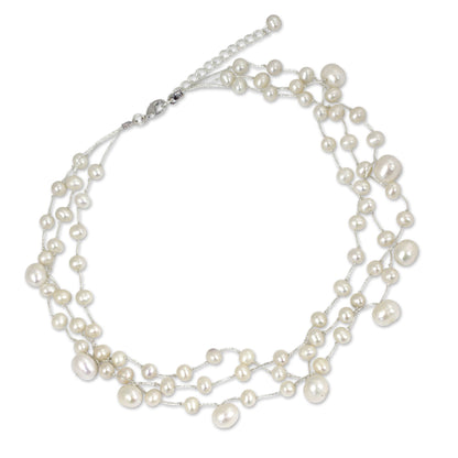 Moonlight Glow Multi-Strand Pearl Bridal Choker