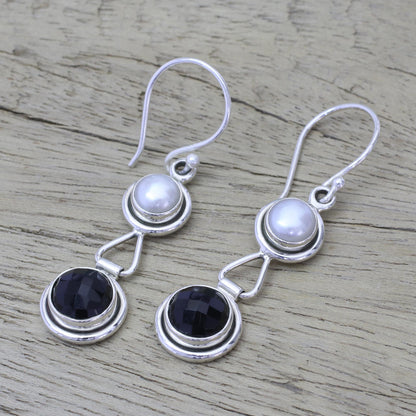 Double Charm Sterling Silver Earrings