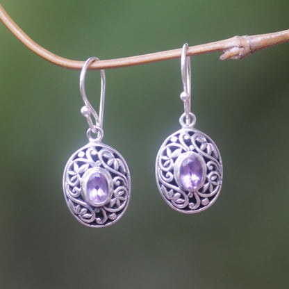 Wild Beauty Sterling Silver Amethyst Dangle Earrings