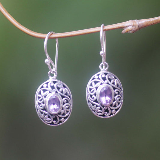 Wild Beauty Sterling Silver Amethyst Dangle Earrings