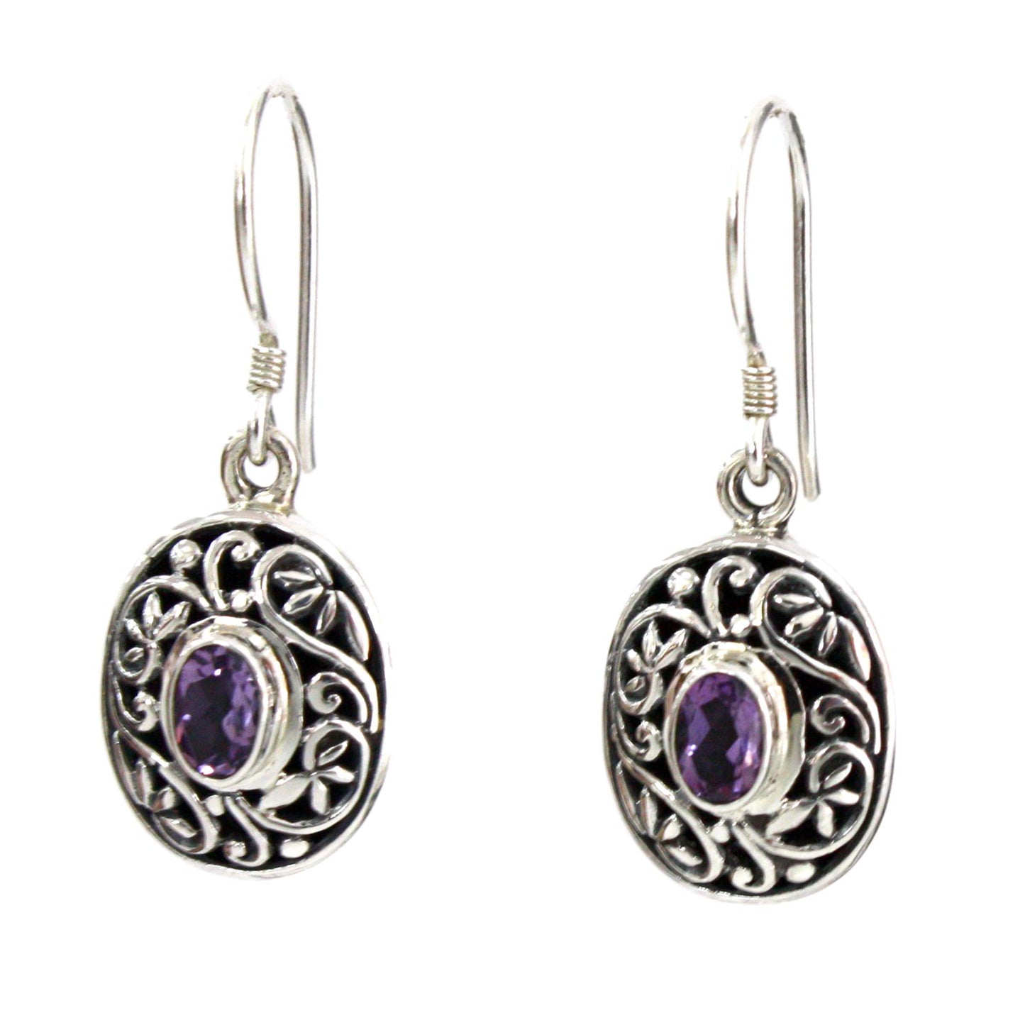 Wild Beauty Sterling Silver Amethyst Dangle Earrings