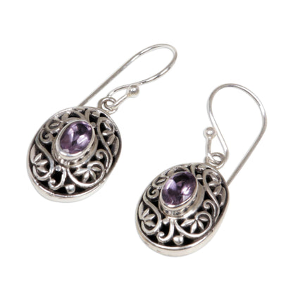 Wild Beauty Sterling Silver Amethyst Dangle Earrings