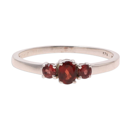 Passion's Glow Garnet Ring India Birthstone Jewelry