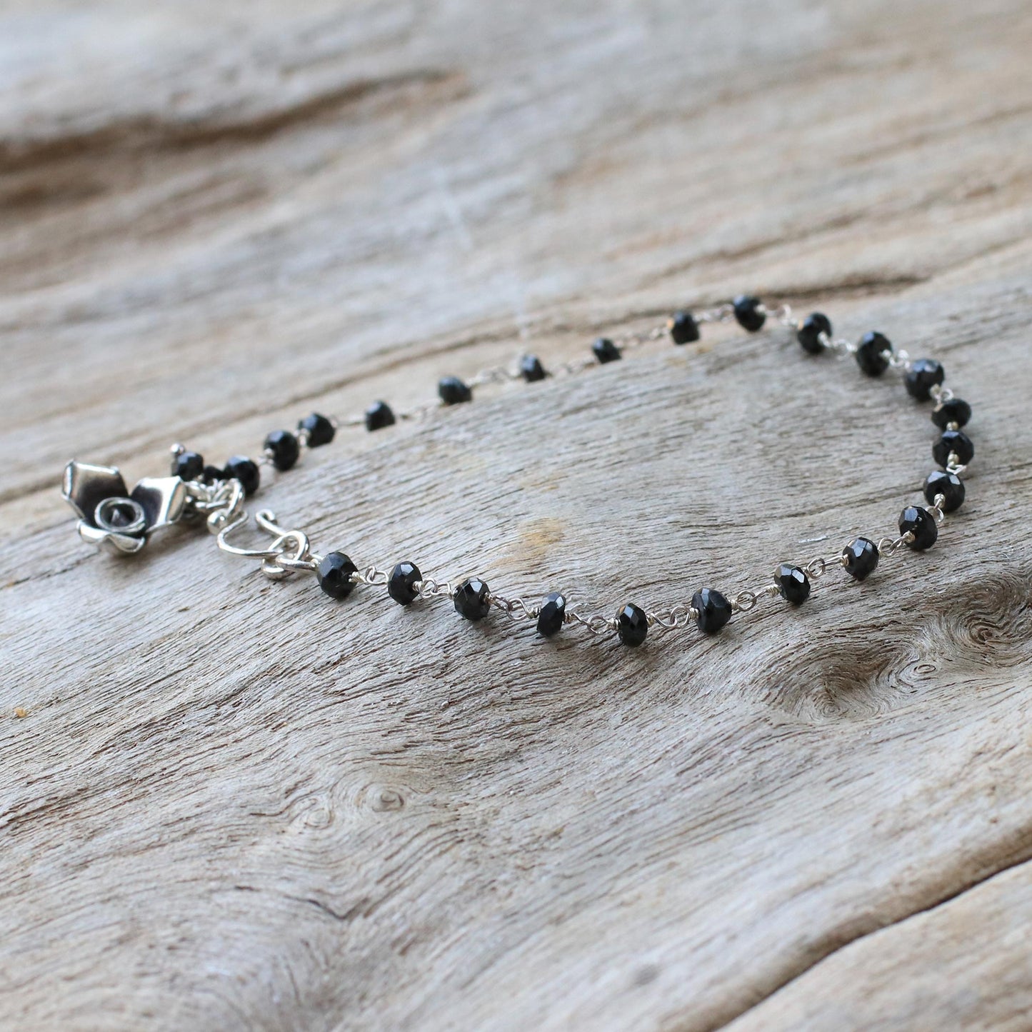 Rose Horizon Spinel & Silver Link Bracelet