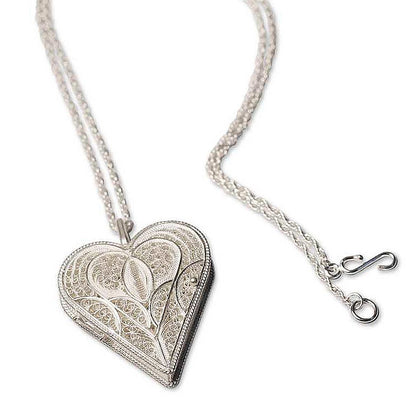 NOVICA - Sterling Silver Filigree Heart Locket