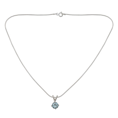 NOVICA - Blue Topaz Sterling Silver Pendant Necklace