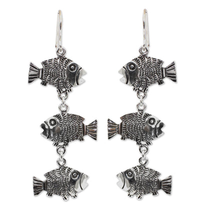 Thai Fish Sterling Silver Earrings