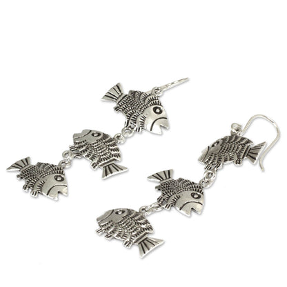 Thai Fish Sterling Silver Earrings