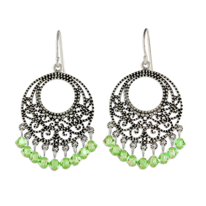 Moroccan Mint Sterling Silver Beaded Earrings