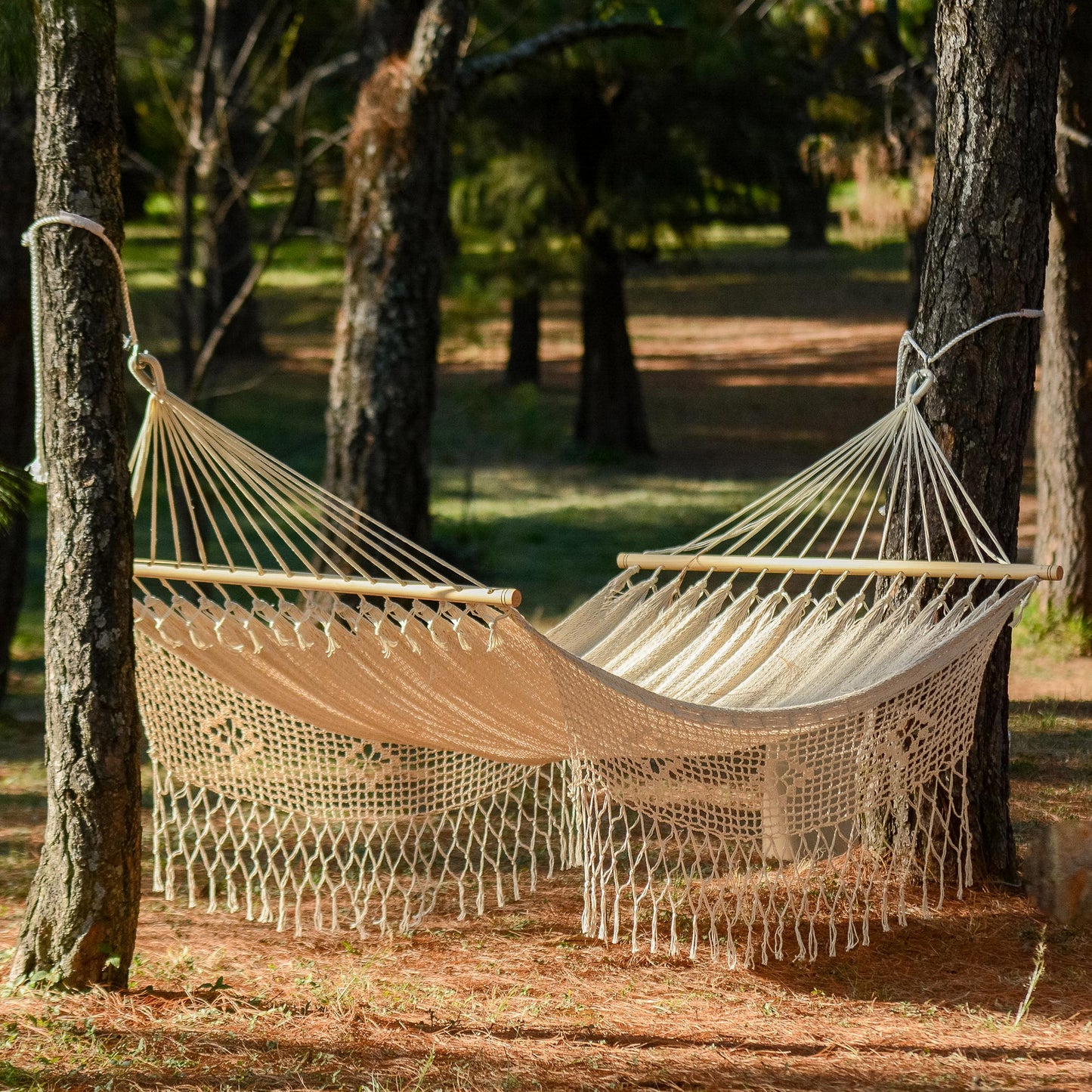 Maya Daydream Natural Cotton Hammock Single Size Handmade in Mexico