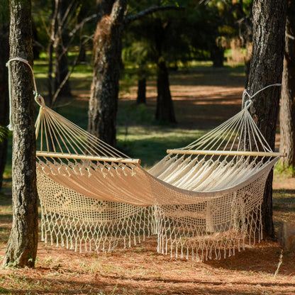 Maya Daydream Natural Cotton Hammock Single Size Handmade in Mexico