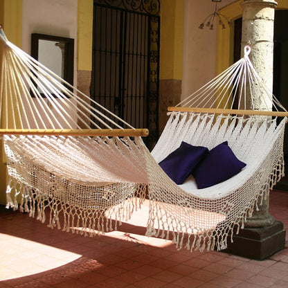 Maya Daydream Natural Cotton Hammock Single Size Handmade in Mexico