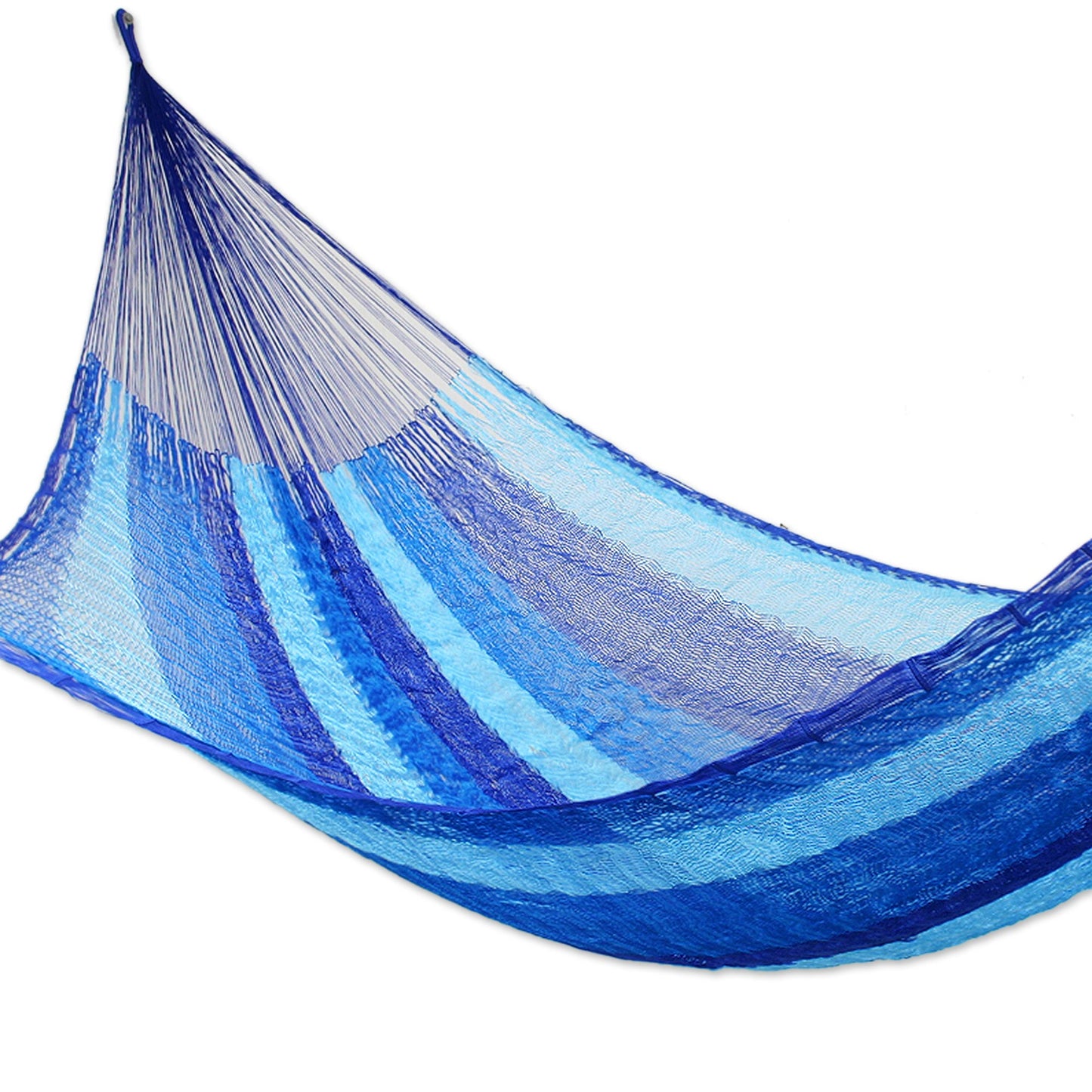 Blue Caribbean Artisan Crafted Rope Hammock (Single)