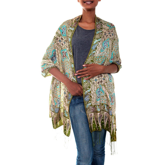 Lavish Java Silk Batik Shawl