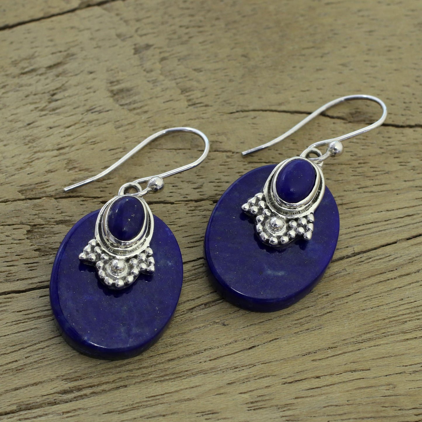 Constellations Artisan Jewelry Lapis Lazuli and Sterling Silver Earrings