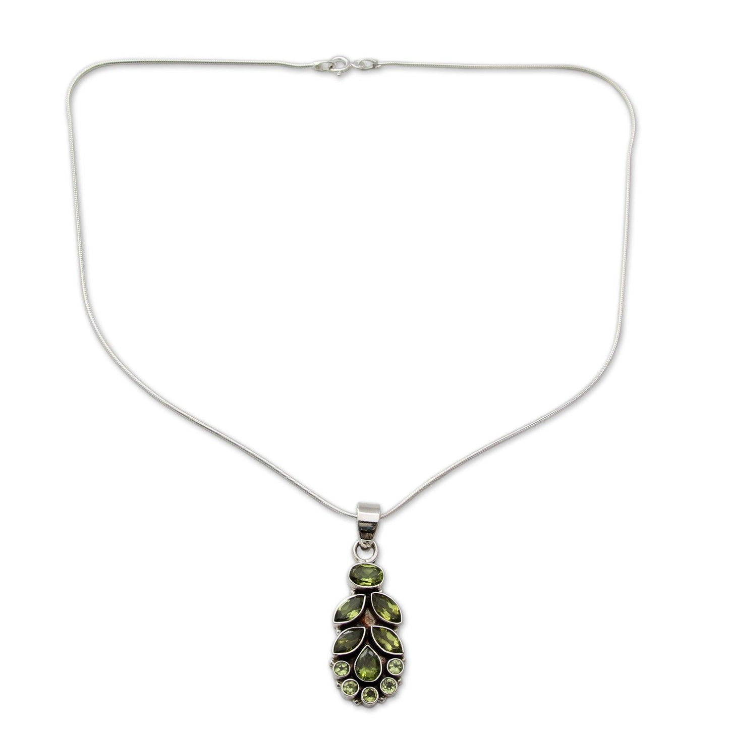 Peridot Sterling Silver Pendant Necklace