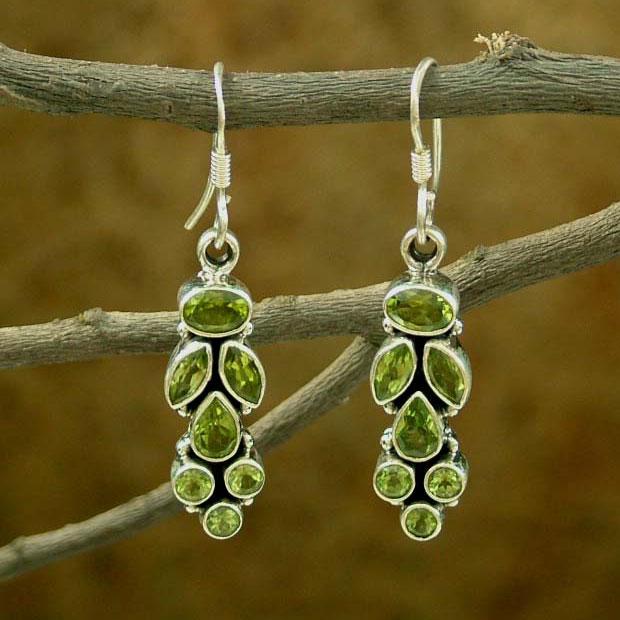 Peridot Sterling Silver Drop Earrings