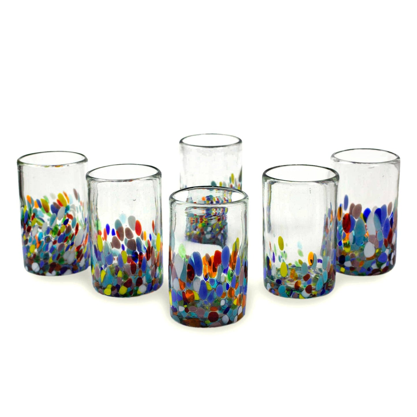 Hand-Blown Confetti Water Glass - Set of 6