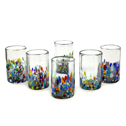 Hand-Blown Confetti Water Glass - Set of 6