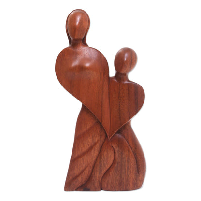 Always in Love Suar Wood Sculpture