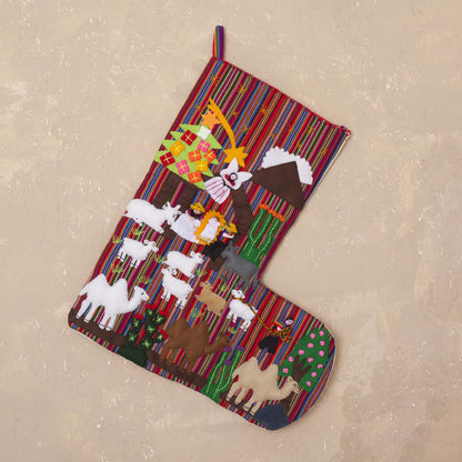 Guiding Star Applique Christmas Stocking