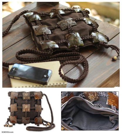 NOVICA - Coconut Shell Shoulder Bag