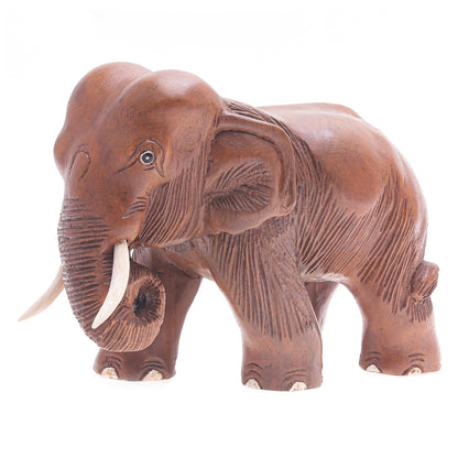 Majestic Elephant Rain Tree Wood Sculpture from Thailand