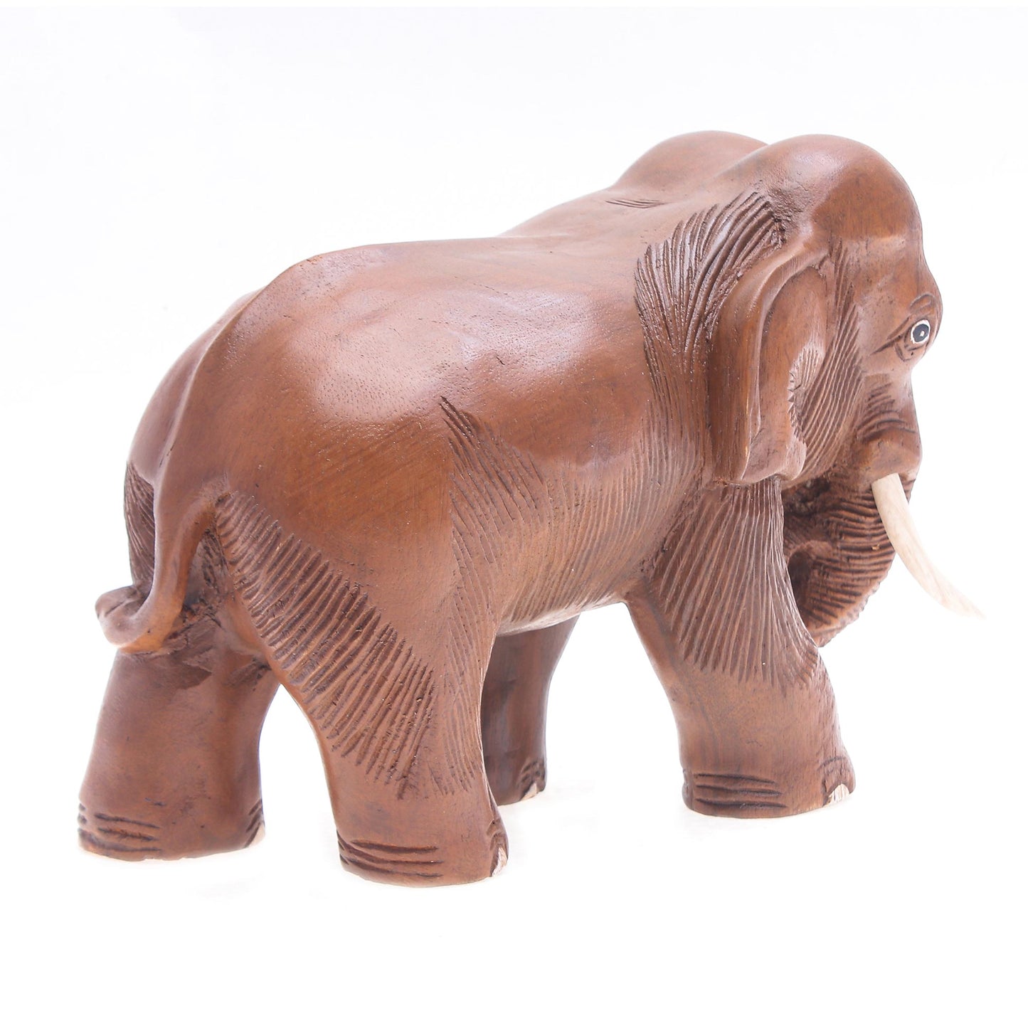 Majestic Elephant Rain Tree Wood Sculpture from Thailand