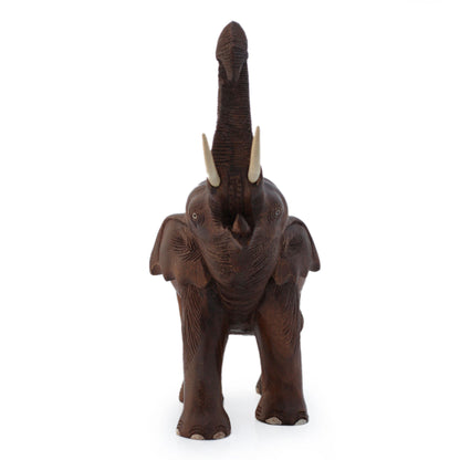 Elephant Joy Handcrafted Wood Sculpture