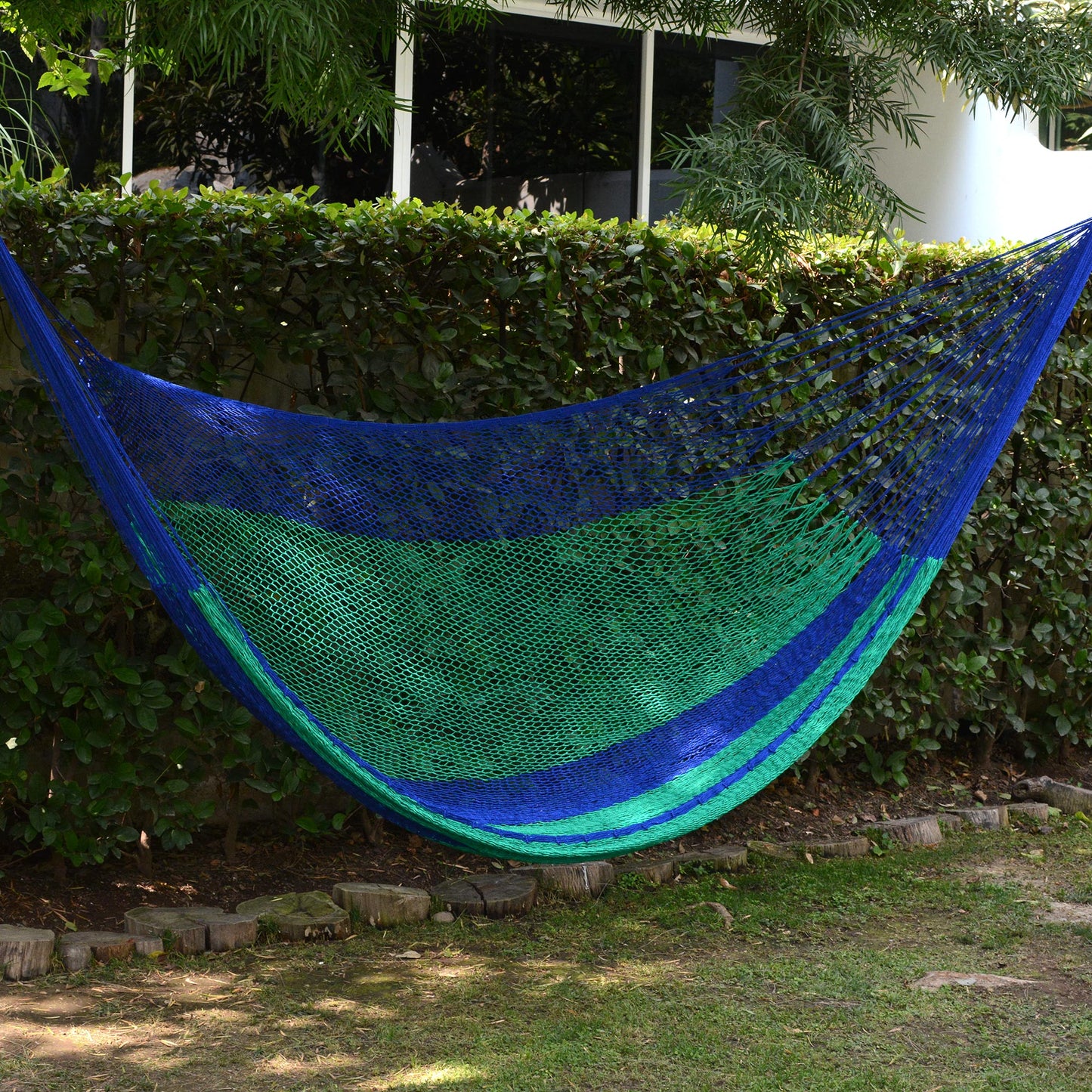 Ocean Dreams Handcrafted Cotton Striped Rope Hammock (Single)