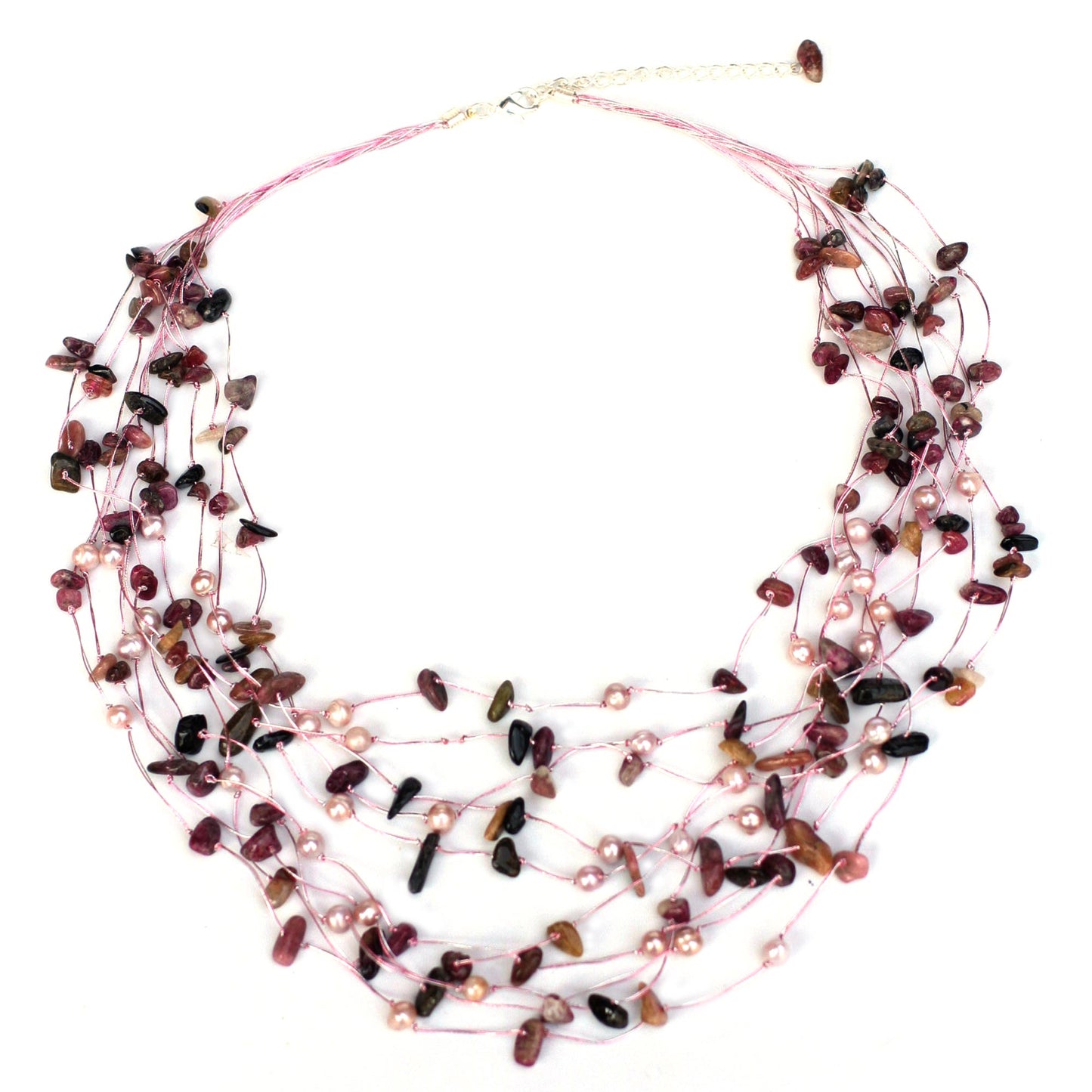 Cascade Pearl & Tourmaline Strand Necklace