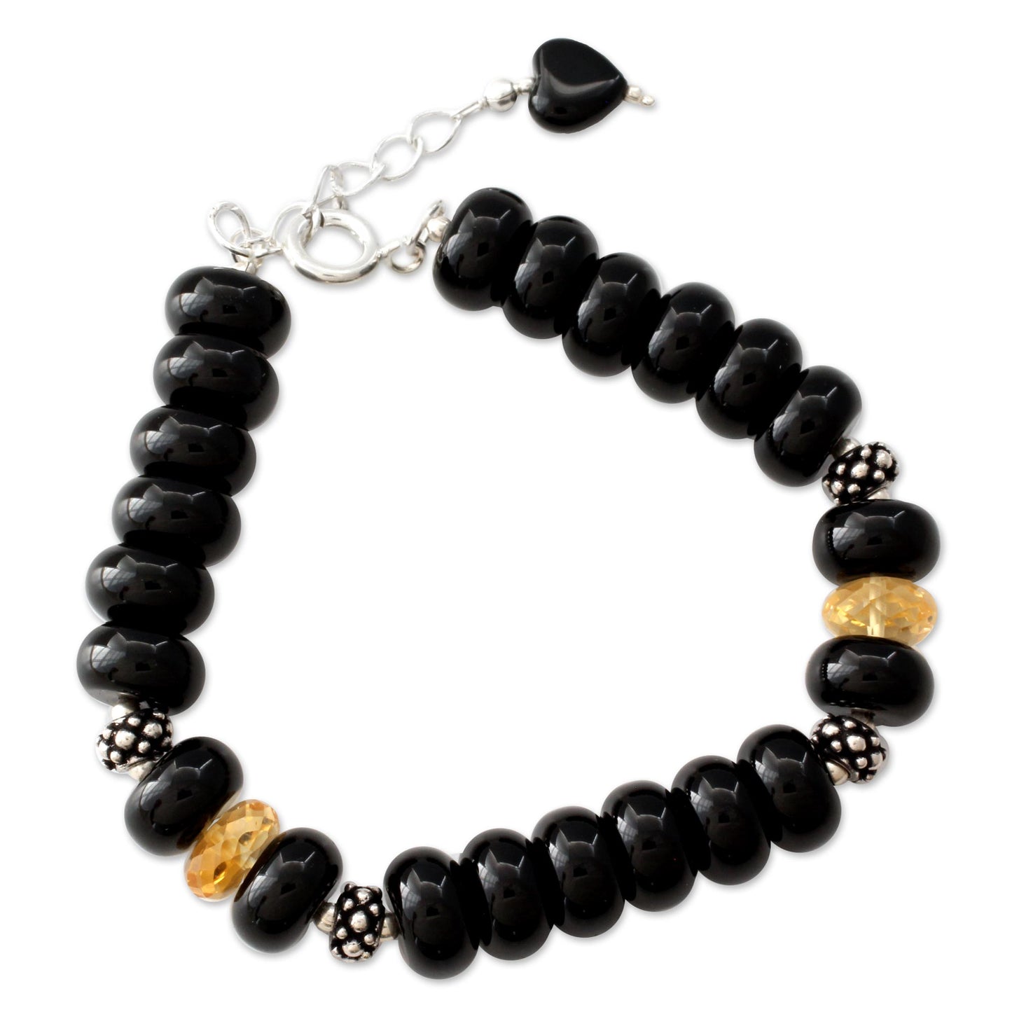 Heart Style Fair Trade Beaded Onyx Bracelet