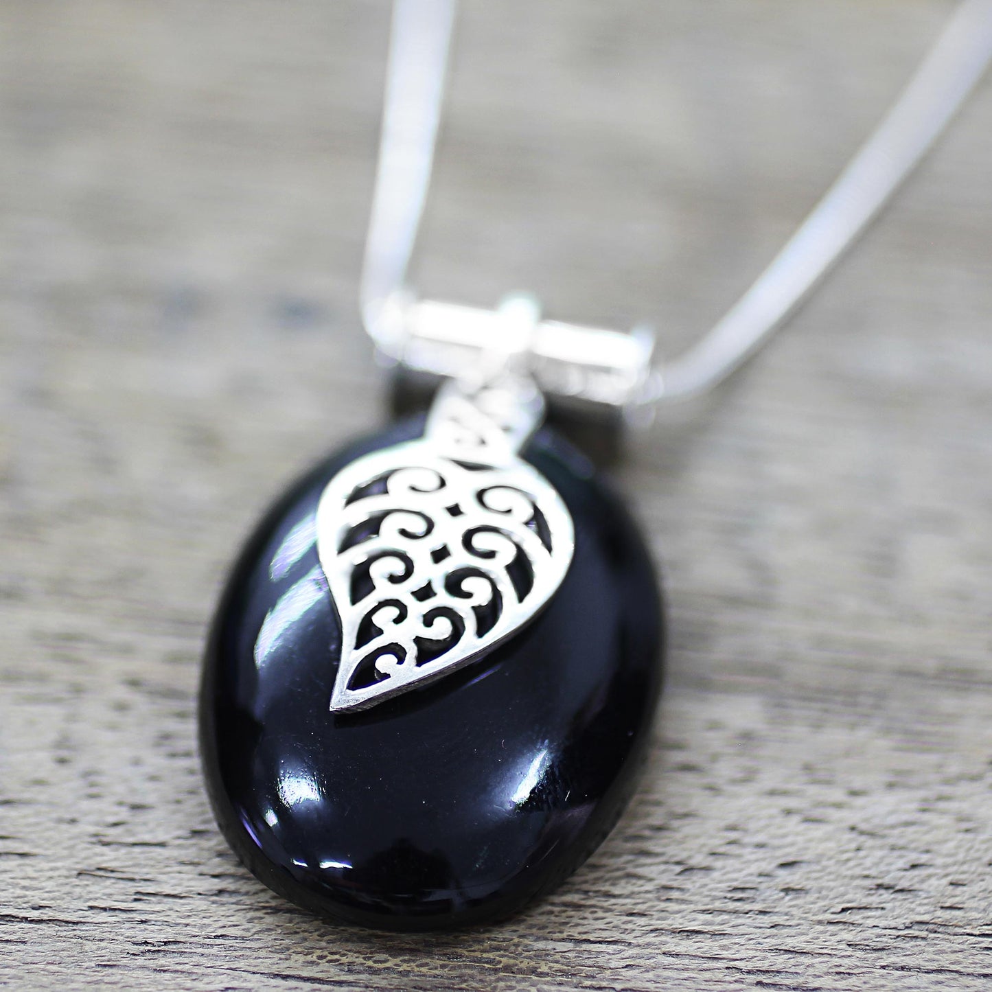 Goddess of the Night Onyx pendant necklace