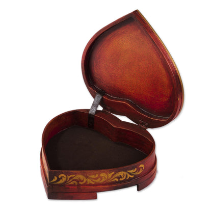 Timeless Love Women's Heart Shaped Handmade Cedar Jewelry Box