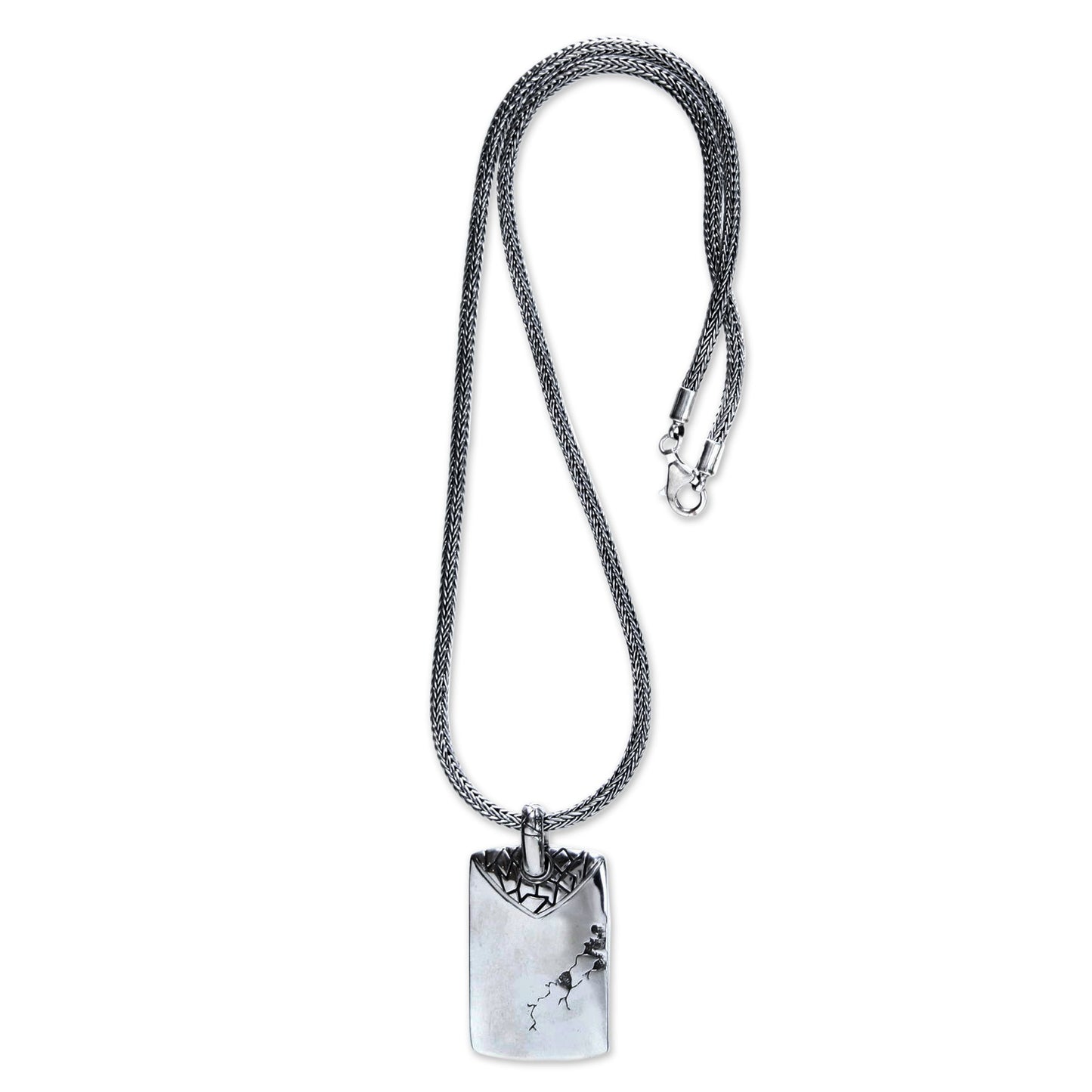 Imperfection Silver Men's Pendant Necklace