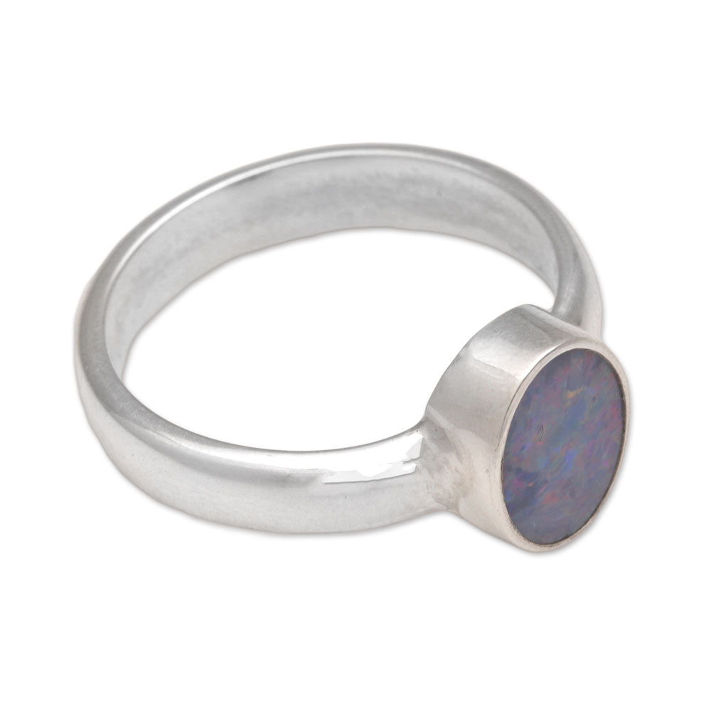 Intensity Sky Blue Opal Sterling Silver Ring