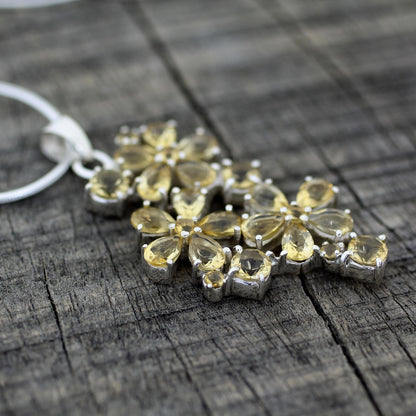 Sunshine Petals Citrine flower necklace