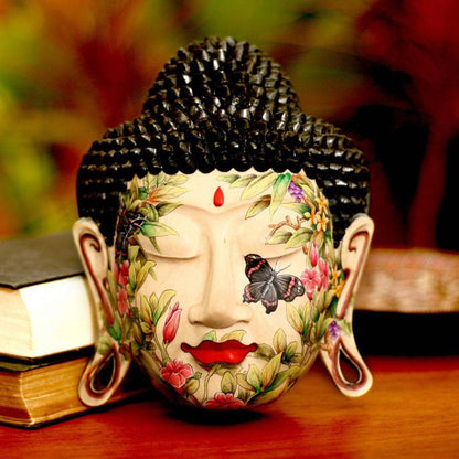 Peace in the Garden Wood mask
