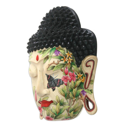 Peace in the Garden Wood mask