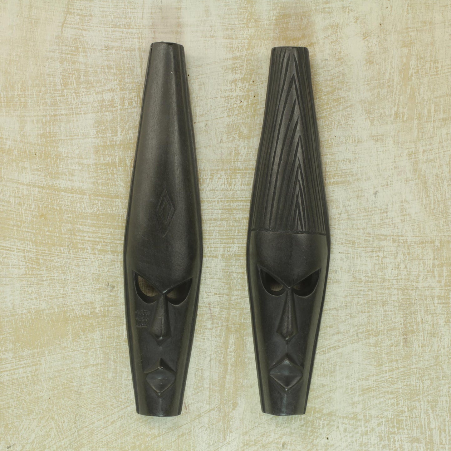 Fighting Spirit Ashanti Wood Masks (Pair)