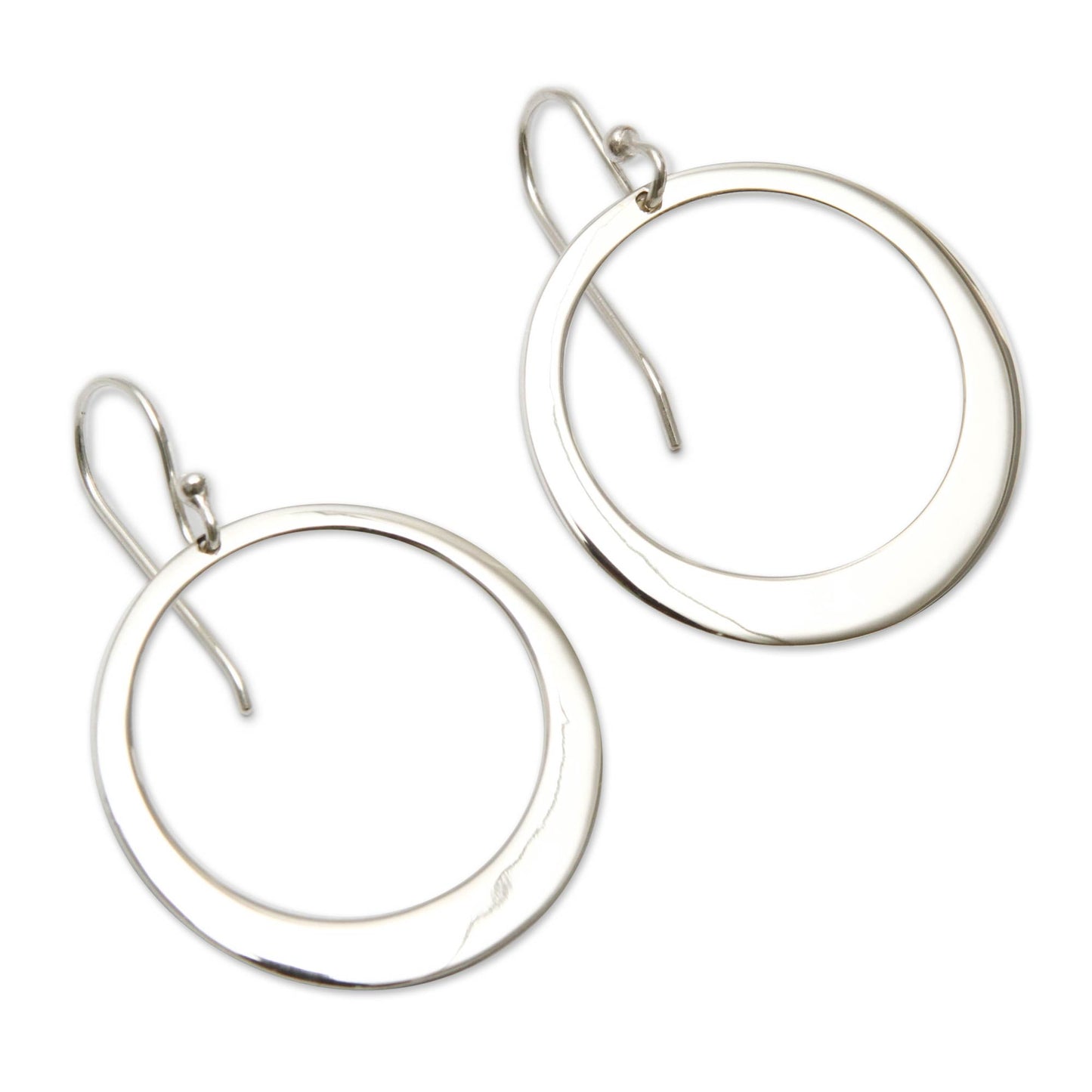 Perfect Moon Unique Sterling Silver Dangle Earrings