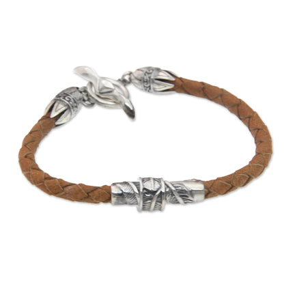 Feather Men's Leather Bracelet