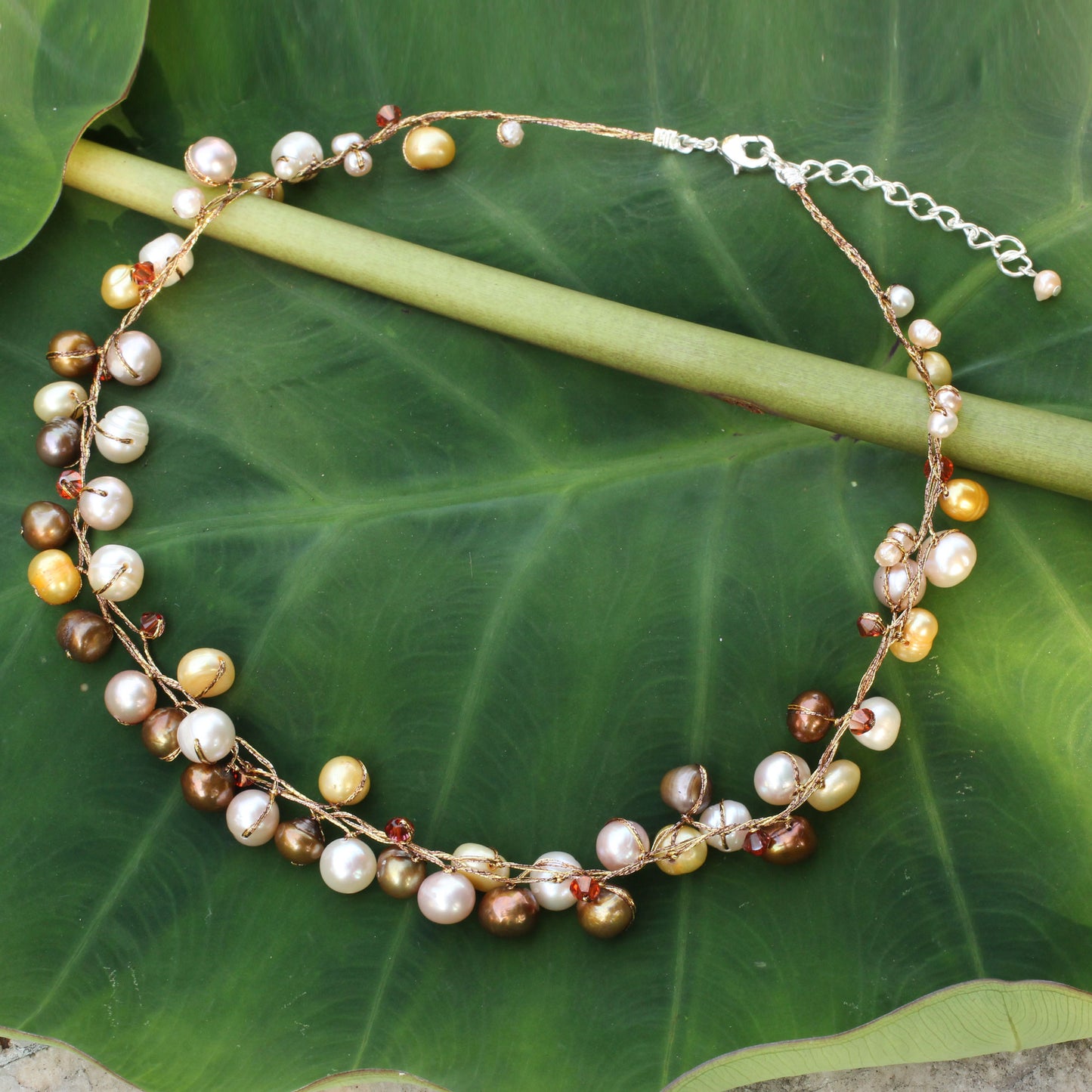 River of Gold Pearl Strand Necklace