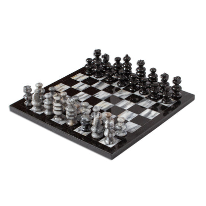 Sophisticate 11 Inch Hand Carved Marble Chess Set Mexico