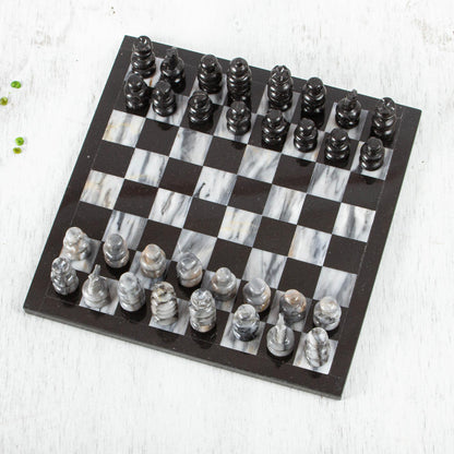 Sophisticate 11 Inch Hand Carved Marble Chess Set Mexico