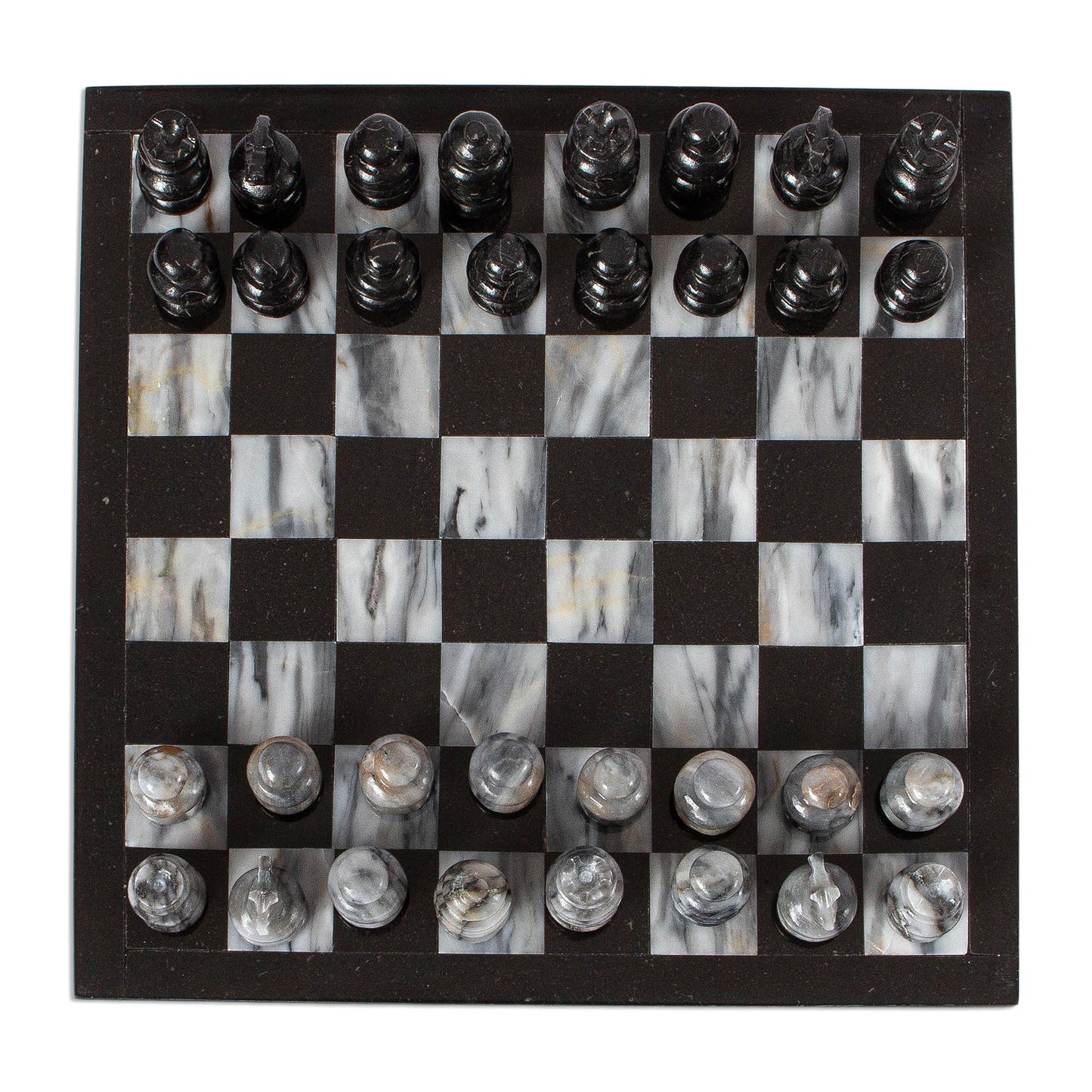 Sophisticate 11 Inch Hand Carved Marble Chess Set Mexico